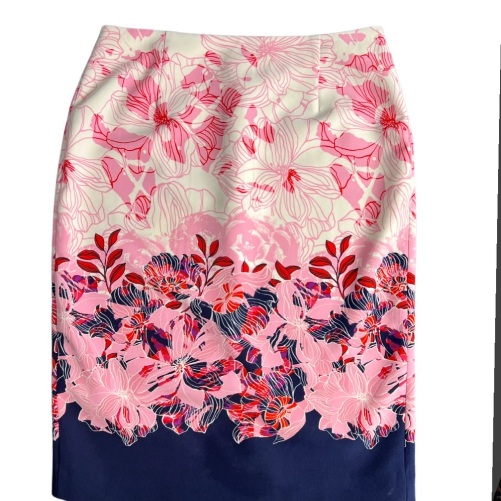 Halogen Floral Pink and Blue Women's Skirt 8